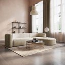 Ver imagem 1 de Sofá Modular Sala de Estar Decoração Luxo 265cm Lado Esquerdo Linho Celinne Luxuoso