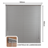 Persiana Horizontal Pvc 25mm Block Luxo 160larg X 160alt Cinza - Quarto/sala/ Escritório/cozinha/lav - 4
