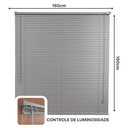 Ver imagem 4 de Persiana Horizontal Pvc 25mm Block Luxo 160larg X 160alt Cinza - Quarto/sala/ Escritório/cozinha/lav