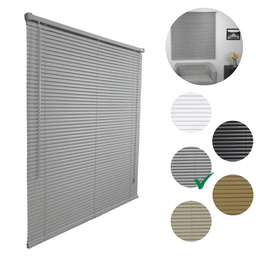 Persiana Horizontal Pvc 25mm Block Luxo 160larg X 160alt Cinza - Quarto/sala/ Escritório/cozinha/lav - 3