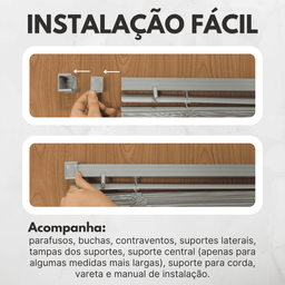 Persiana Horizontal Pvc 25mm Block Luxo 160larg X 160alt Cinza - Quarto/sala/ Escritório/cozinha/lav - 5