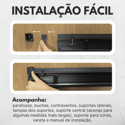 Persiana Horizontal Pvc 25mm Block Luxo 160larg X 160alt Preta - Quarto/sala/ Escritório/cozinha/lav - 5