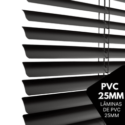 Persiana Horizontal Pvc 25mm Block Luxo 160larg X 160alt Preta - Quarto/sala/ Escritório/cozinha/lav - 7