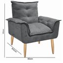 Ver imagem 3 de Kit 2 Poltronas Decorativas Opala Suede Cinza Smf Decor