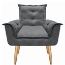 Ver imagem 5 de Kit 2 Poltronas Decorativas Opala Suede Cinza Smf Decor