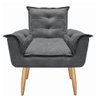Kit 2 Poltronas Decorativas Opala Suede Cinza Smf Decor - 5