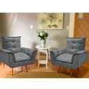 Ver imagem 2 de Kit 2 Poltronas Decorativas Opala Suede Cinza Smf Decor