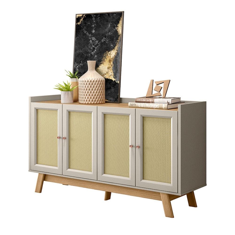 Aparador Buffet Retro Carvalho Off White Linea Brasil - 2