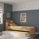 Ver imagem 2 de Bicama de Solteiro com Colchão Incluso e Baú Embutido Multimóveis Mp4261 Rustic/branco