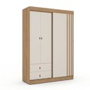 Ver imagem 2 de Guarda Roupa Solteiro 3 Portas e 2 Gavetas Aspen 220 x 156cm Yescasa Marrom Capuccino/Off White
