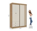 Ver imagem 3 de Guarda Roupa Solteiro 3 Portas e 2 Gavetas Aspen 220 x 156cm Yescasa Marrom Capuccino/Off White