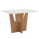 Ver imagem 1 de Mesa de Jantar Vértice 120 Cm Canto Arredondado com Vidro Nature Off White – Henn