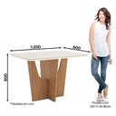Ver imagem 2 de Mesa de Jantar Vértice 120 Cm Canto Arredondado com Vidro Nature Off White – Henn
