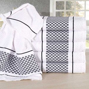 Pano de Copa Felpudo Jacquard para Bordar Vitória 45x70Cm:Preto