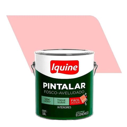 Tinta Pintalar Acrílica Fosca Aveludada Rosa Pétala 3,6L Iquine
