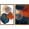 Quadros Decorativos Abstrato XVII Moldura Sem Vidro - Marrom - 1
