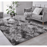 Tapete Pelo Alto Felpudo Peludo Macio Anti Derrapante Alérgico Mesclado Cinza 200 x 200 cm - 1