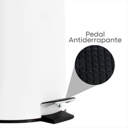 Lixeira Branca C/pedal Tampa de Bambu 5l Inox Banheiro Wincy - 8
