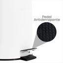 Ver mais imagens de Lixeira Branca C/pedal Tampa de Bambu 5l Inox Banheiro Wincy