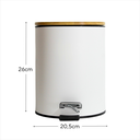 Ver imagem 6 de Lixeira Branca C/pedal Tampa de Bambu 5l Inox Banheiro Wincy