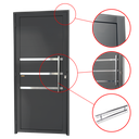 Ver imagem 2 de Porta Alumínio Lambril c/Friso c/Puxador D.Cinza 100 Brimak