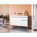 Ver imagem 1 de Balcão Armário de Cozinha Tatiane 3 Portas 1 Gaveta MDP 118cm Branco