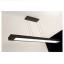 Ver imagem 2 de Luminária Pendente Retangular 125cm Preto + 2 Lâmpada TuboLED 18w - Branco Frio 6500k