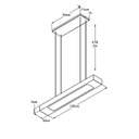 Ver imagem 4 de Luminária Pendente Retangular 125cm Preto + 2 Lâmpada TuboLED 18w - Branco Frio 6500k