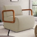 Ver imagem 2 de Poltrona Decorativa Orgânica Living Kavya Veludo Bege - Desk Design