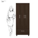 Ver imagem 4 de Guarda Roupa Solteiro 3 Portas e 1 Gaveta Prince - Ébano Touch