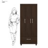 Guarda Roupa Solteiro 3 Portas e 1 Gaveta Prince - Ébano Touch - 4