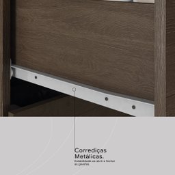 Guarda Roupa Solteiro 3 Portas e 1 Gaveta Prince - Ébano Touch - 6