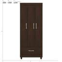 Ver imagem 2 de Guarda Roupa Solteiro 3 Portas e 1 Gaveta Prince - Ébano Touch