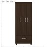 Guarda Roupa Solteiro 3 Portas e 1 Gaveta Prince - Ébano Touch - 2
