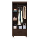 Ver imagem 3 de Guarda Roupa Solteiro 3 Portas e 1 Gaveta Prince - Ébano Touch