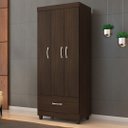 Ver imagem 1 de Guarda Roupa Solteiro 3 Portas e 1 Gaveta Prince - Ébano Touch