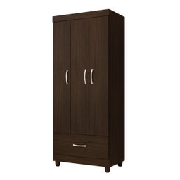 Guarda Roupa Solteiro 3 Portas e 1 Gaveta Prince - Ébano Touch - 9