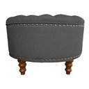Ver imagem 3 de Puff Amora 80 Cm Suede Bege Slk Decor Amara Cinza