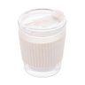 Copo De Vidro Com Cinta Em Silicone Branco 350Ml - Wolff - 1