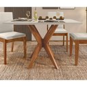 Ver imagem 6 de Conjunto Mesa Donna Com 4 Cadeiras Nesher Mel E Off-white