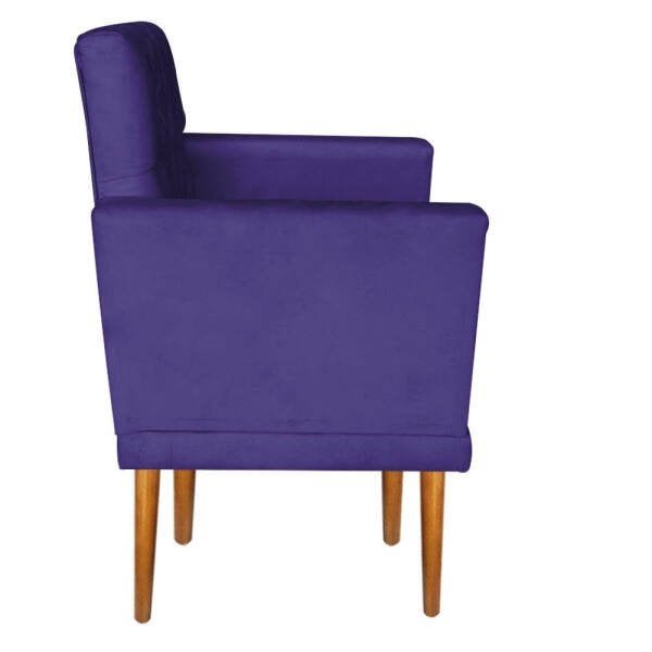 Kit 10 Poltrona Nina Com Rodapé Para Sala de Estar Recepção Suede Roxo -Ruotolo Decor - 4