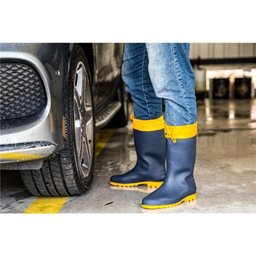 Bota Pvc 43-44 Azul-amarela Cano Médio Polaina sem Forro Vonder - 3