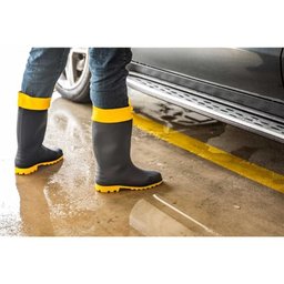 Bota Pvc 43-44 Azul-amarela Cano Médio Polaina sem Forro Vonder - 2