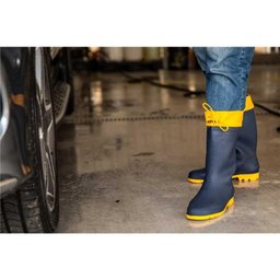Bota Pvc 43-44 Azul-amarela Cano Médio Polaina sem Forro Vonder - 9