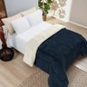 Cobertor Sherpa com Manta Queen Dupla Face Azul Marinho Casen - 6