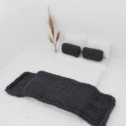 Manta Peseira de Maxi Tricot King 0,70x2,50m, Cor Chumbo - Magma Cotton - 2