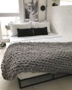 Ver imagem 1 de Manta Peseira de Maxi Tricot King 0,70x2,50m, Cor Chumbo - Magma Cotton