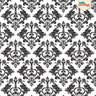 Papel de parede damasco preto e branco - 2