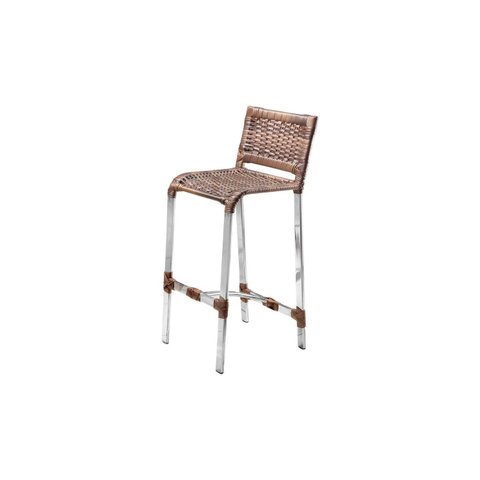 Banqueta Alta com Encosto Fixo Master Marrom/Argila
