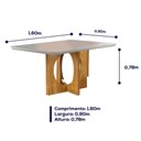 Ver imagem 3 de Conjunto Sala de Jantar 6 Lugares Mesa Barcelona e Cadeiras em Veludo Móveis Mix